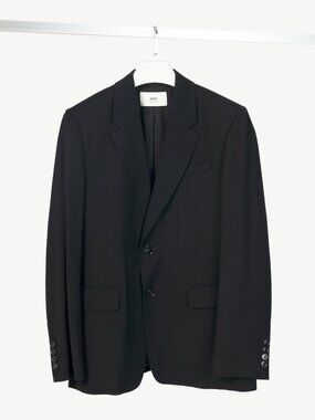 AMI SS24 Black Single-Breasted Straight Jacket